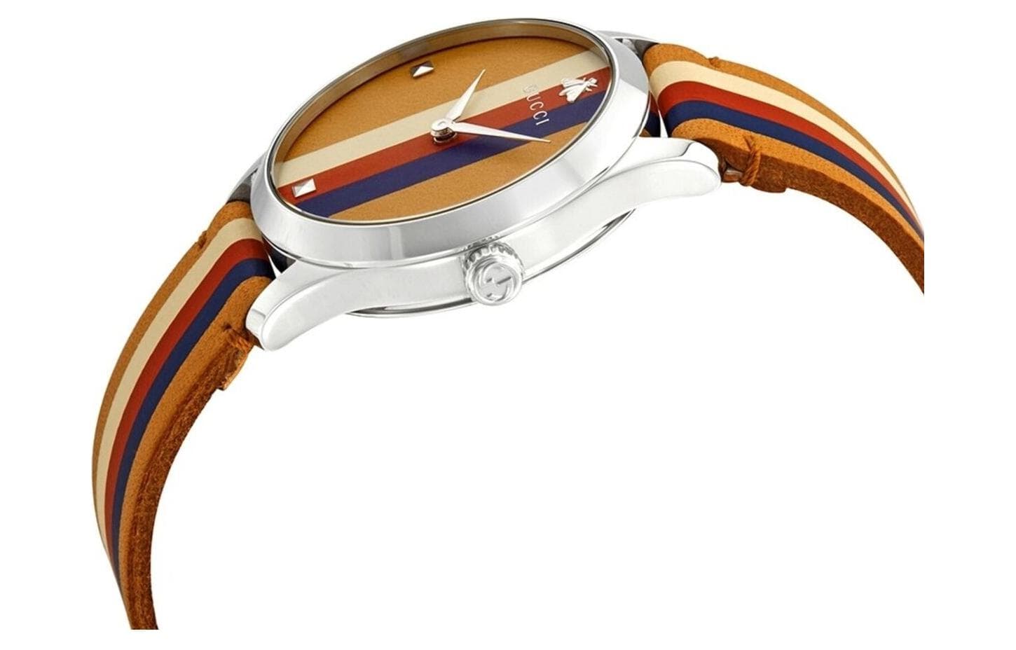 GUCCI G Timeless Collection Wrist Watch Quartz Movement Genuine Strap Yellow Watch Dial Watch