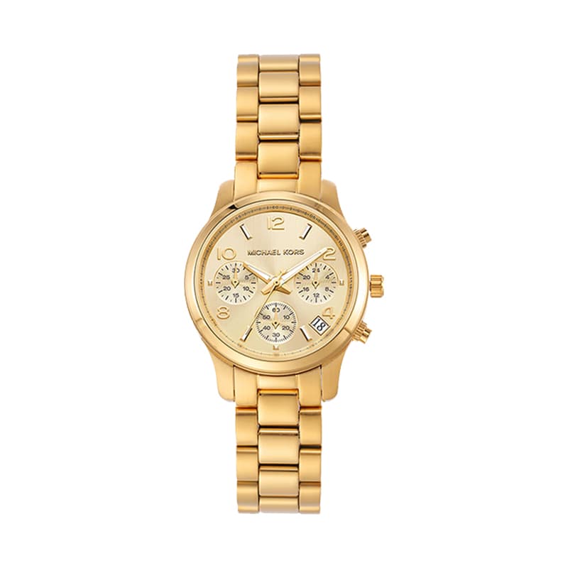 MICHAEL KORS Runway 18K GoldPlated Stainless Steel Triple Wrap Watch Gold Dial