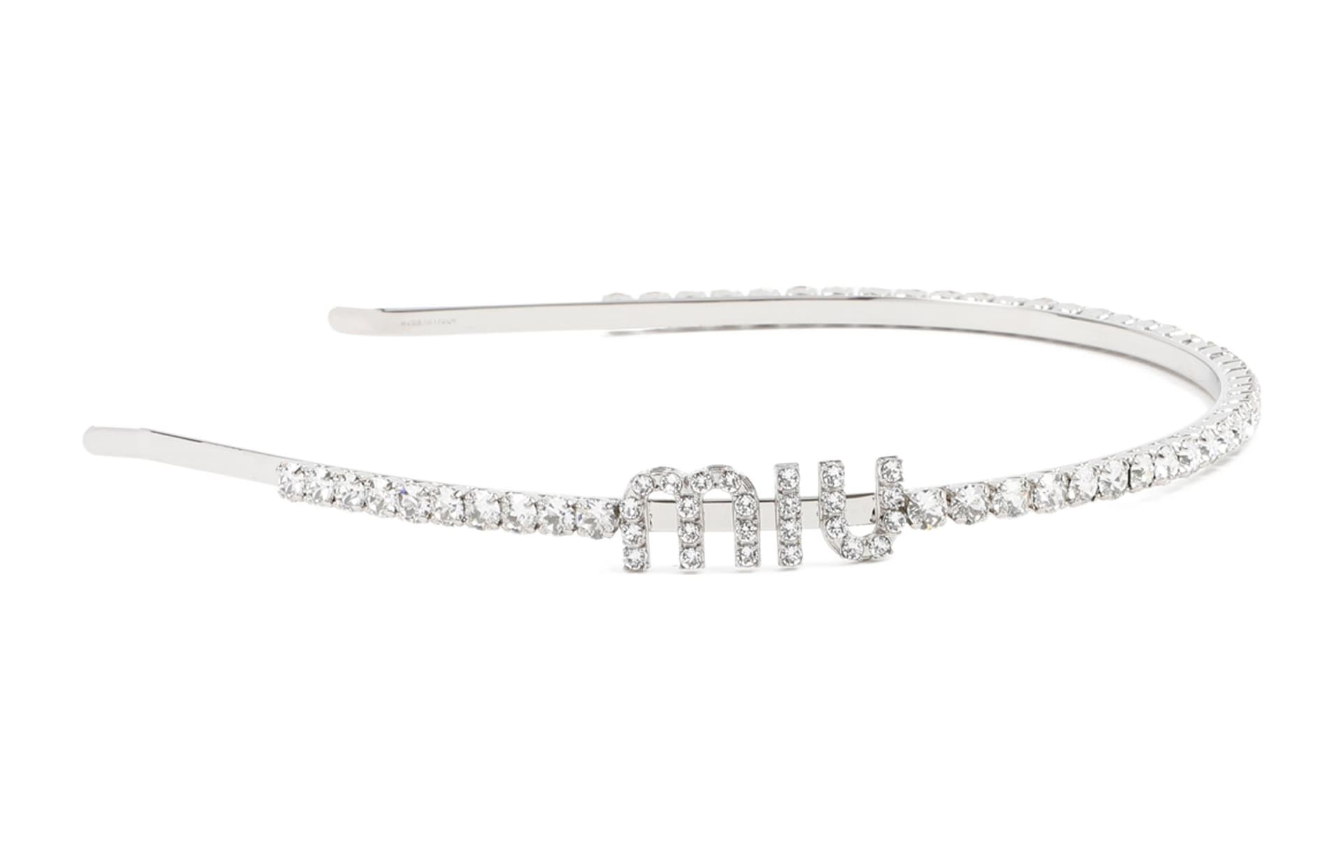 MIU MIU Crystal Headbands Silver