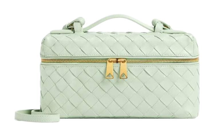 Bottega Veneta Calfskin Shoulder Bag, Crossbody Bag, Makeup Bag Mini Mint Green Gift Set(Basic Set+Box+Shopping Bag)