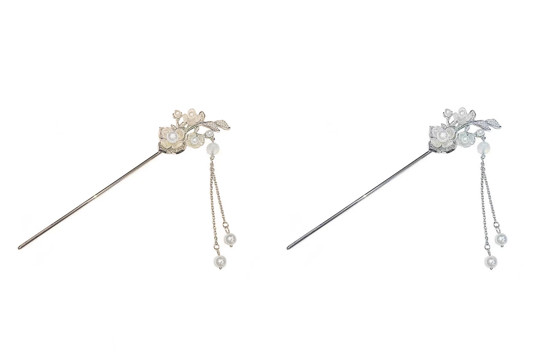 IOTS Alloy, Zircon, Silver Plated Hairpins