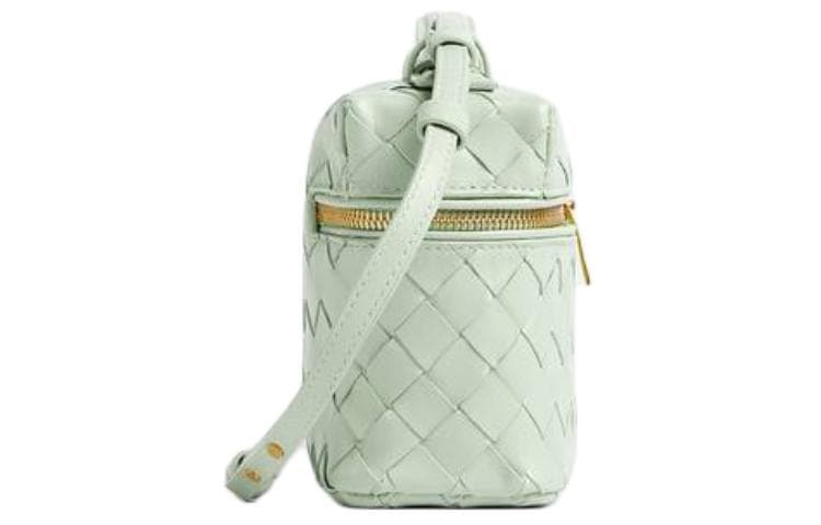 Bottega Veneta Calfskin Shoulder Bag, Crossbody Bag, Makeup Bag Mini Mint Green