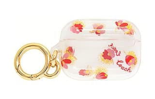 COACH Plastic Earphone Case Transparent & Red