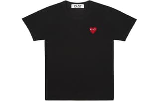 CDG Play T Shirts Black Crew Neck Moderate