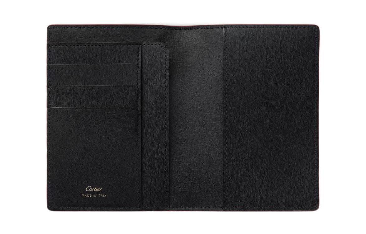 CARTIER Calfskin Passport Holder Red