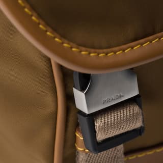PRADA Recycled Nylon With Crossbody Bag, Shoulder Bag Cork Beige