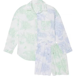 Victoria's Secret Pink Cotton Long Sleeve Shi/GM&BCTT Pajama Set Mint