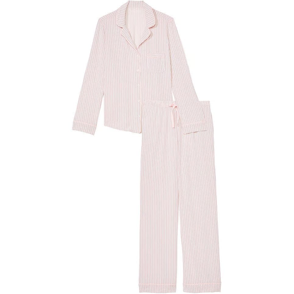 Victoria's Secret Modal Long Pajama Set Pajama Set Pink Stripes Purest Pink Stripes/Pink Stripes