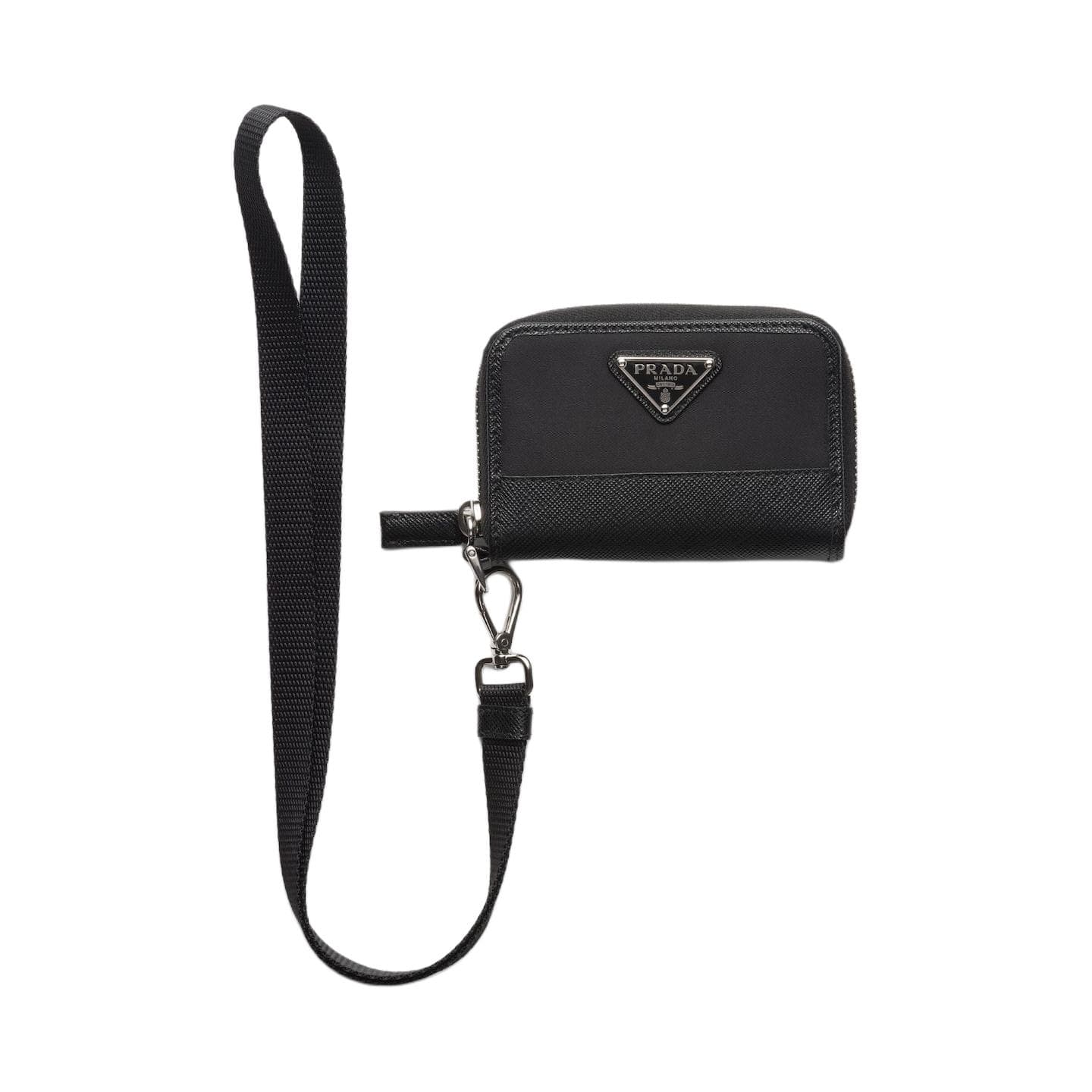 PRADA Nylon With Saffiano Coin Purse Black