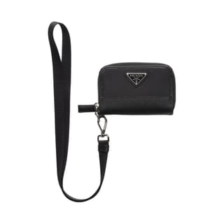 PRADA Nylon With Saffiano Coin Purse Black