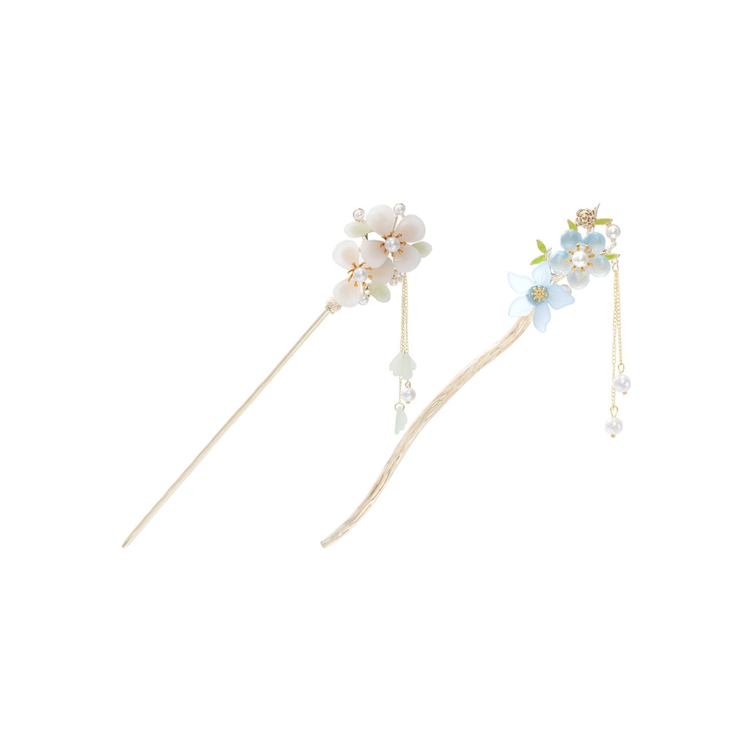 [White+Ice Blue]2 Pcs
