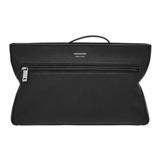 FERRAGAMO Calfskin Crossbody Bag, Shoulder Bag Black