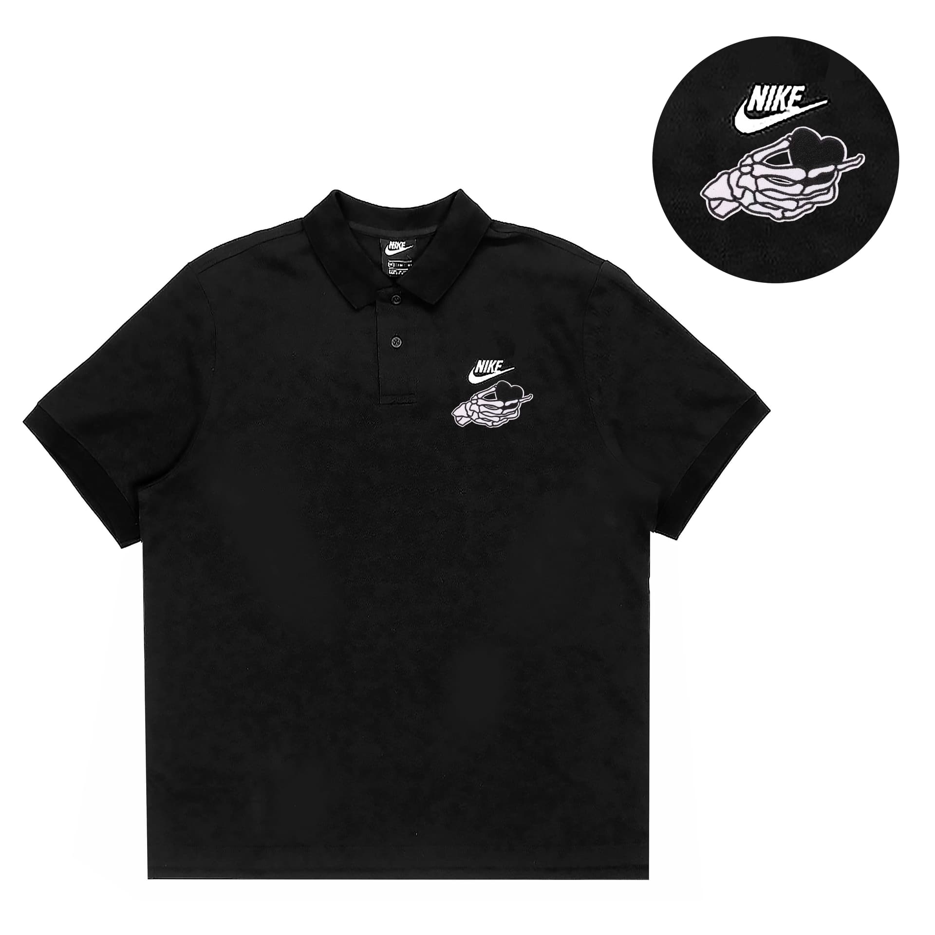 Nike Polo Shirts Black Lapel Moderate Straight Fit