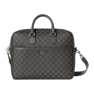GUCCI Ophidia GG Supreme Canvas Bag Briefcase Medium Dark Gray