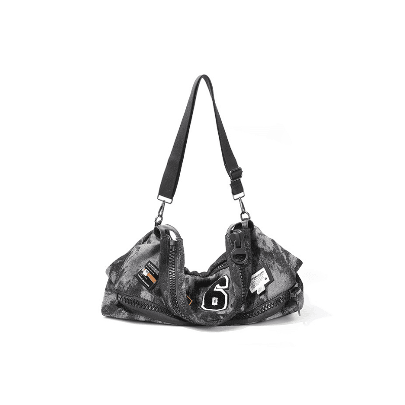 MASTER CANVAS Shoulder Bag, Crossbody Bag, Travel Bag, Gym Bag Regular Black Gray
