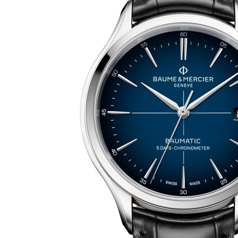 Baume & Mercier Creighton Collection Automatic Mechanical Movement COSC Watch 40mm Blue Dial