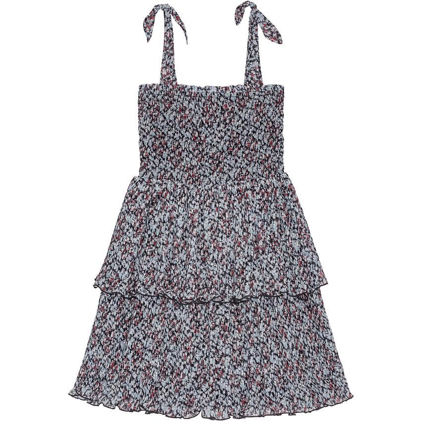 Ganni printed ruffled mini dress
