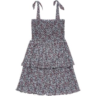 Ganni printed ruffled mini dress