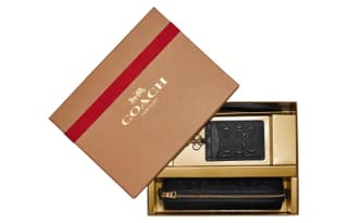 COACH Pencil Case Smooth Calfskin Pencil Case Makeup Bag Document Bag Gift Box Included Small Black