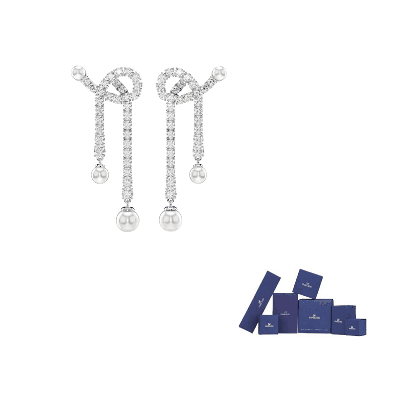 Swarovski Matrix Drop Earrings White