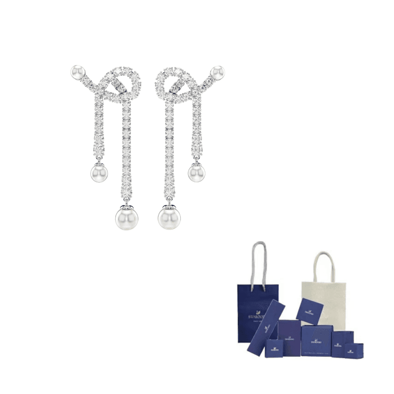 Swarovski Matrix Drop Earrings White