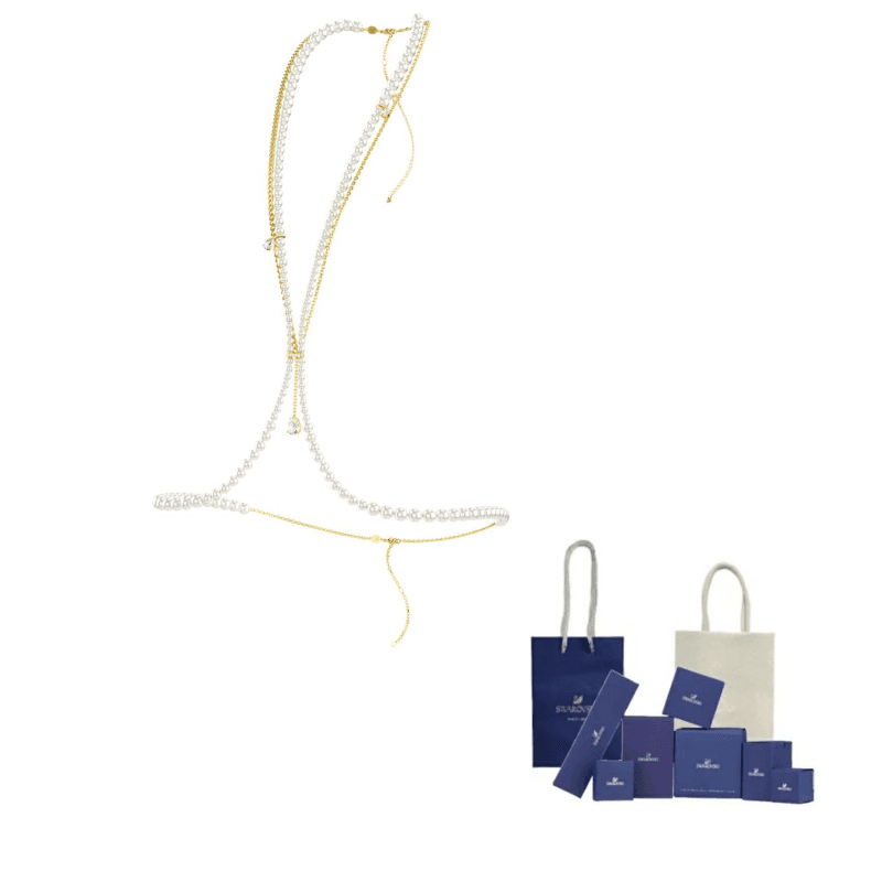 Swarovski Faux Crystal Body Chains White White