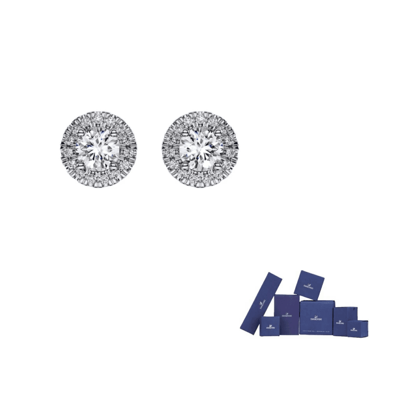 Swarovski Rhodium plated Stud Earrings Silver Silver