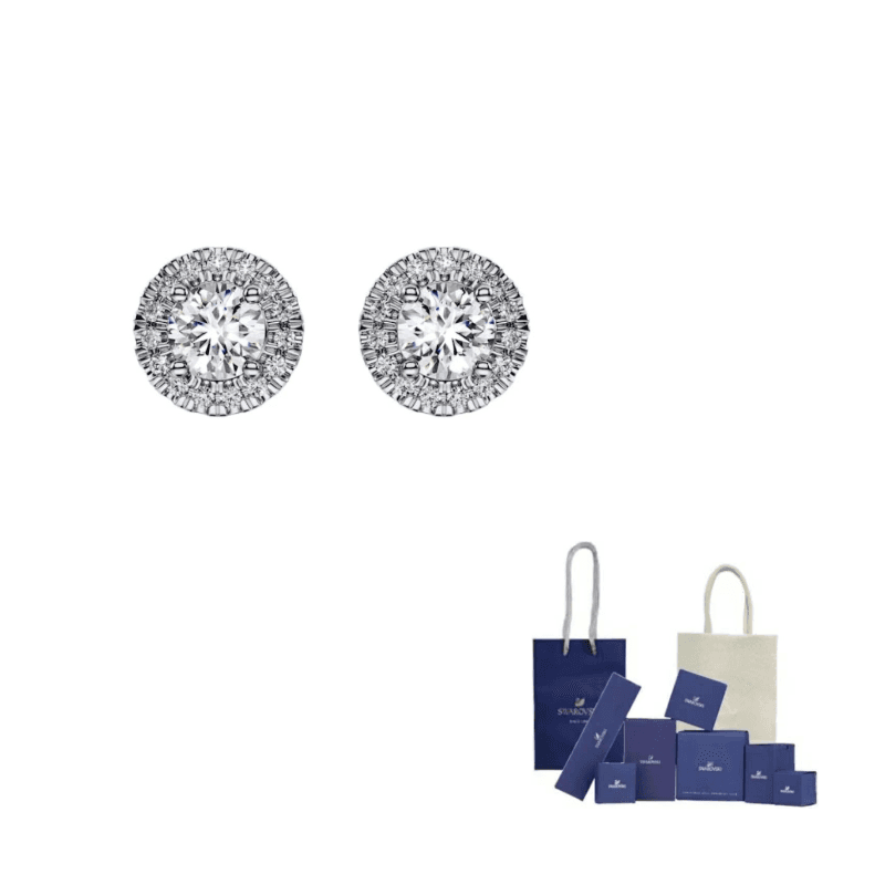 Swarovski Rhodium plated Stud Earrings Silver Silver