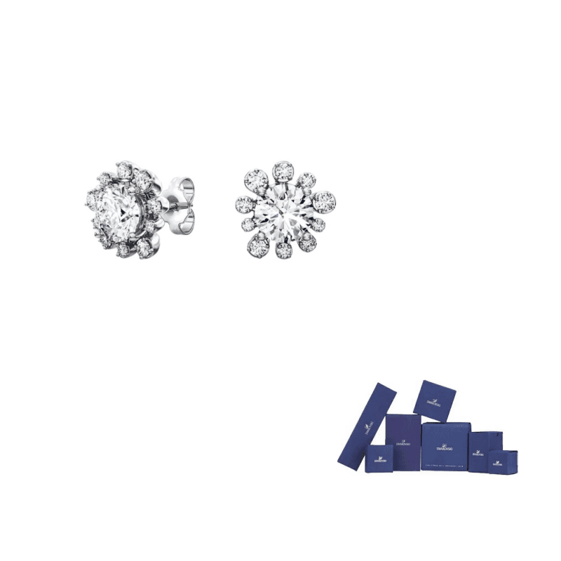Swarovski Rhodium plated Stud Earrings White Gold White Gold