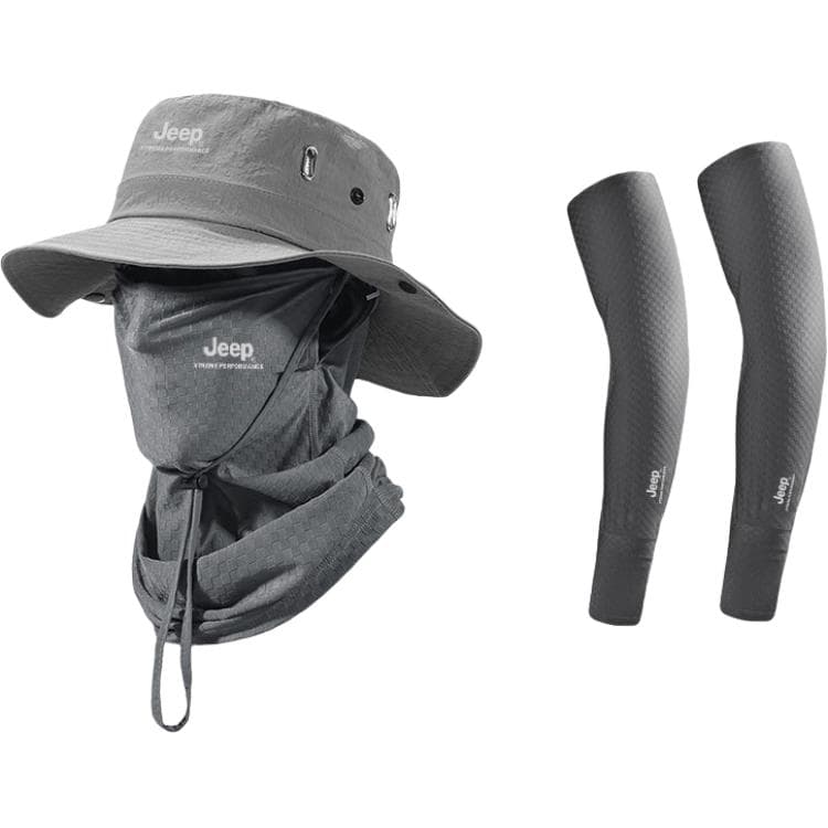 Gray ThreePiece Set (Hat+Face Masks+Cooling Arm Sleeves)