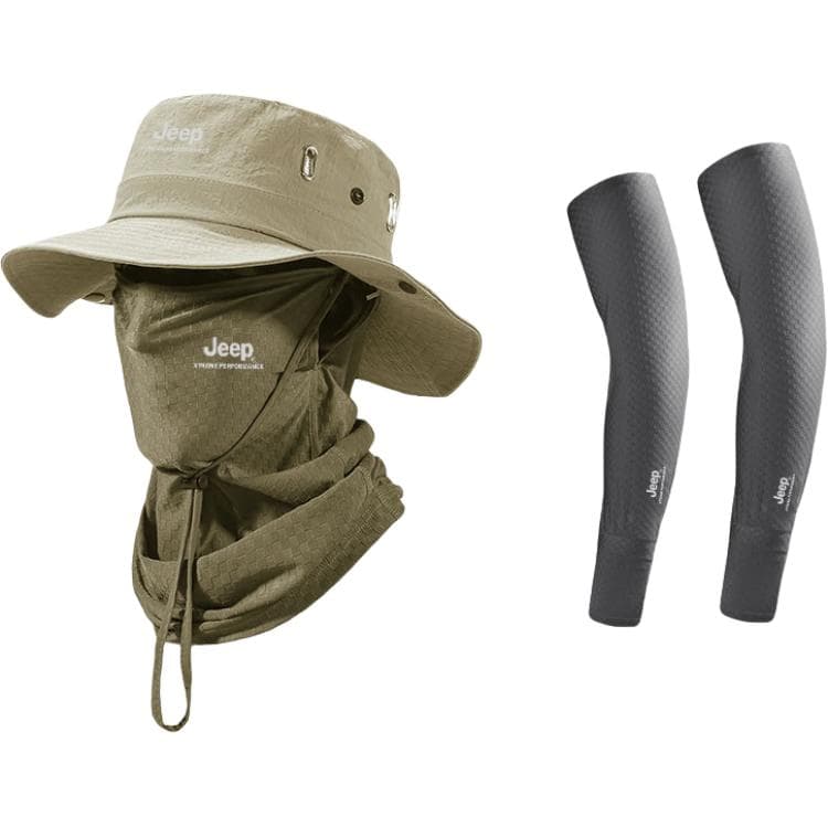Khaki ThreePiece Set (Hat+Face Masks+Cooling Arm Sleeves)