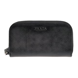 PRADA Calfskin Key Pouch Black