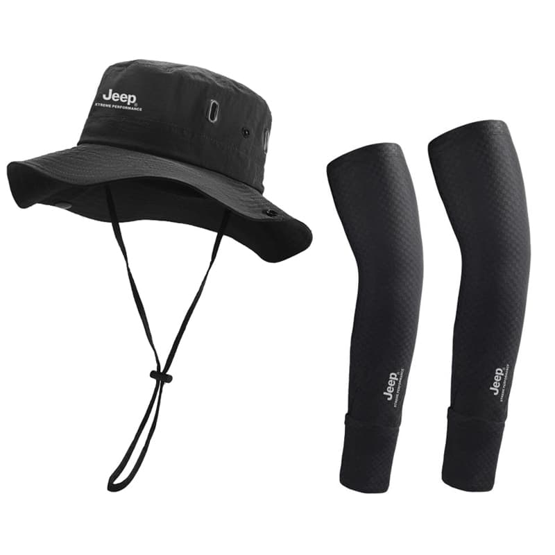 Black TwoPiece Set (Hat+Cooling Arm Sleeves)