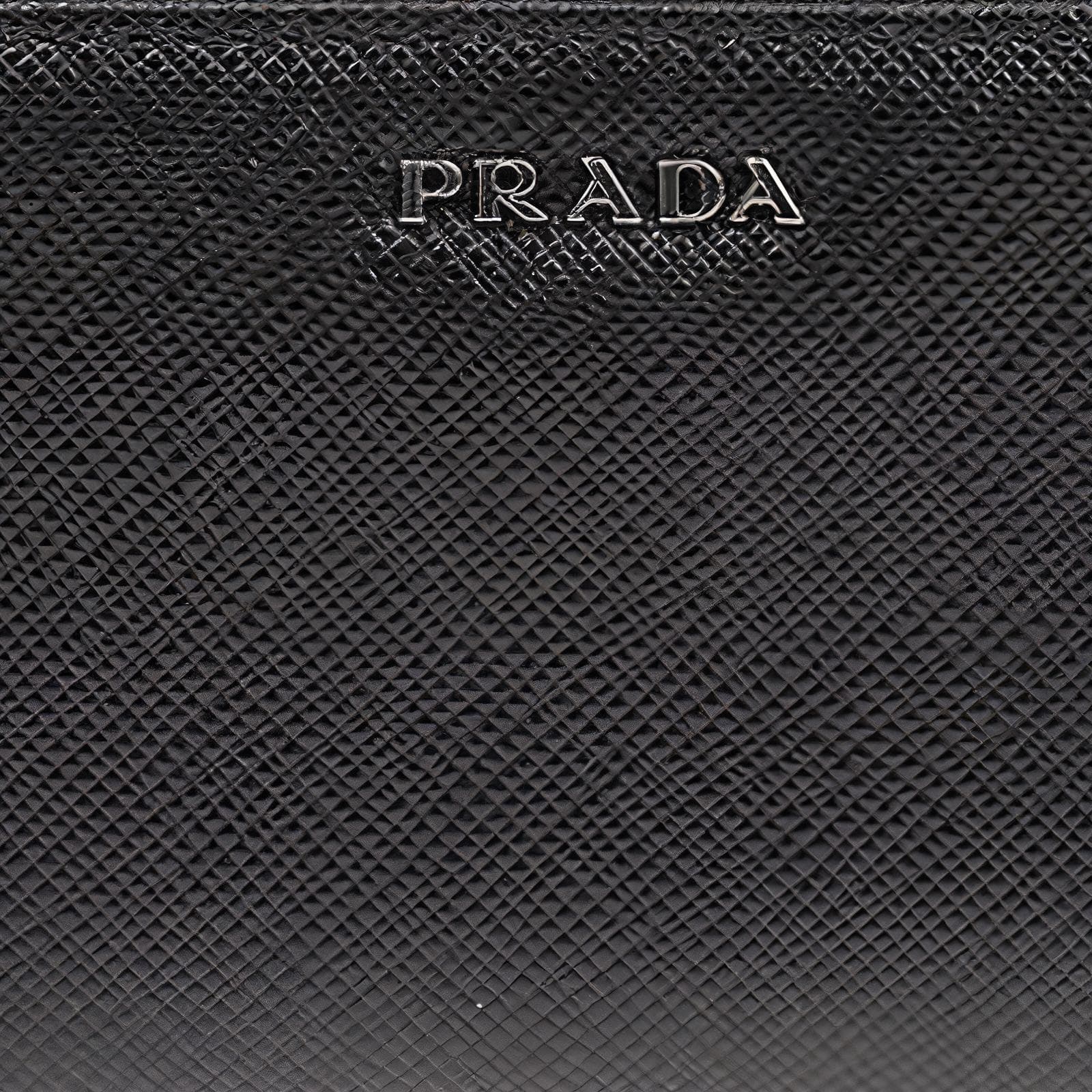 PRADA Calfskin Key Pouch Black