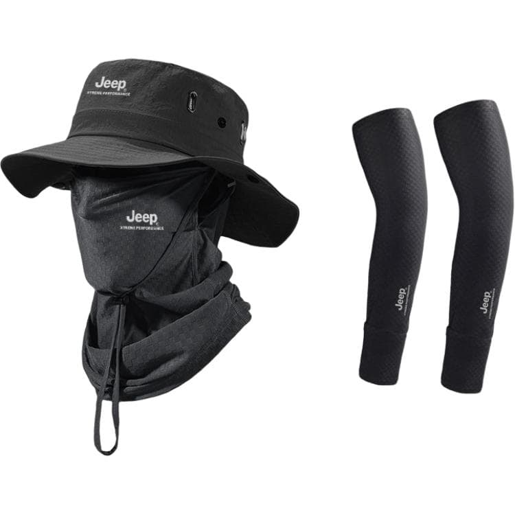 Black ThreePiece Set (Hat+Face Masks+Cooling Arm Sleeves)