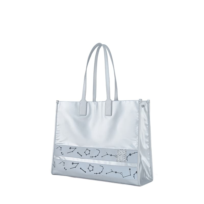 XTEP Fabric Chinese Trend Bag, Tote Bag, Shopping Bag, Handbag Regular Light Blue