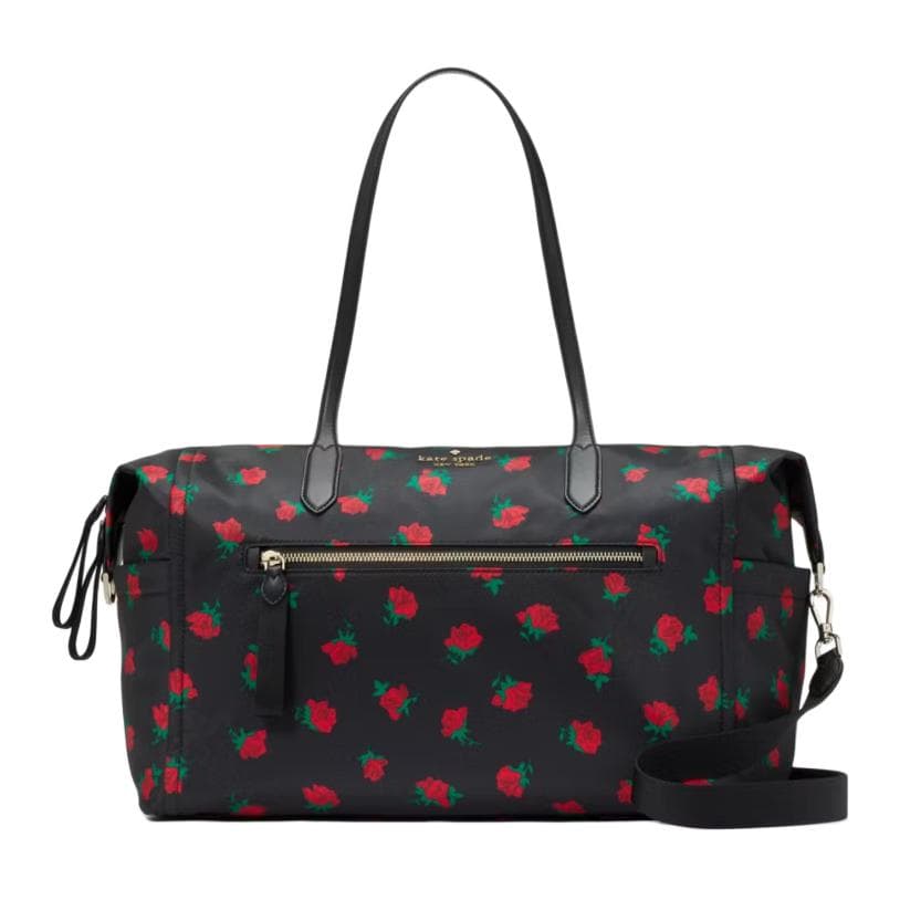 Kate Spade Recycled Polyester Handbag, Shoulder Bag, Crossbody Bag, Travel Bag Black Multicolor Basic Set (Bag+Dust Bag)