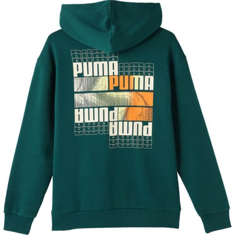 PUMA Fleece Lined Hooded Sweatshirt Christmas Green