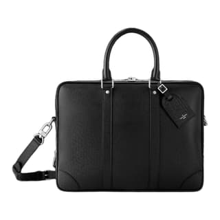 LOUIS VUITTON Cow Portable One Shoulder Crossbody Briefcase Large Black