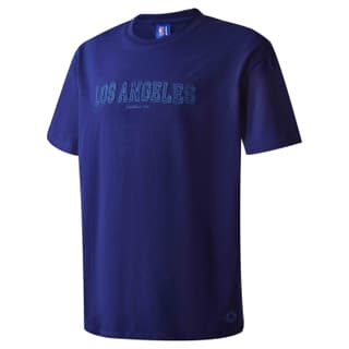 NBA T Shirts Navy Blue Crew Neck Moderate Straight Fit