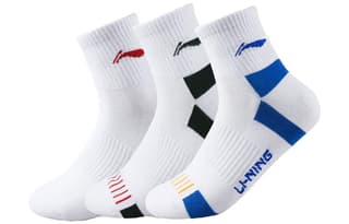 Li Ning Crew 3 Pack White Blue/White Black/White