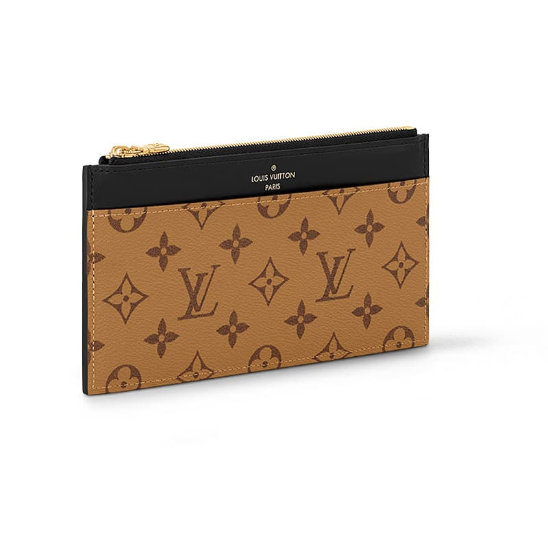 LOUIS VUITTON SLIM Monogram Reverse Coated Canvas With Clutch Brown