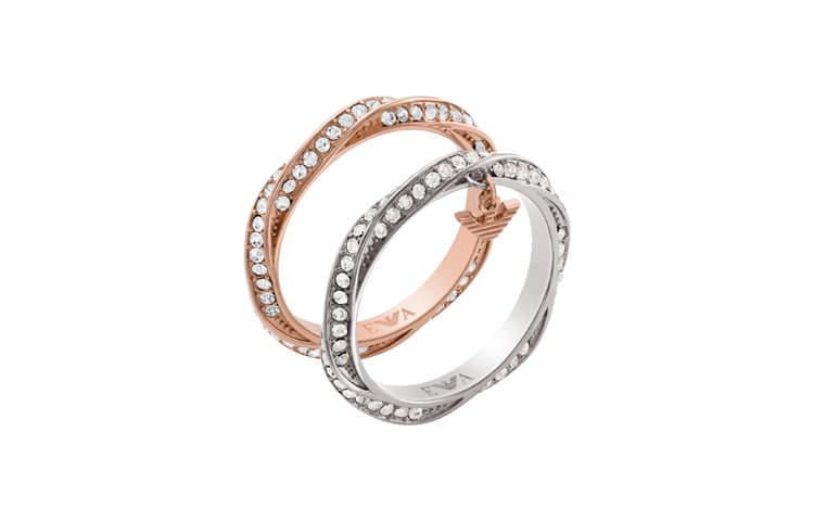 EMPORIO ARMANI Stainless Steel Rings Rose Gold Basic Packaging
