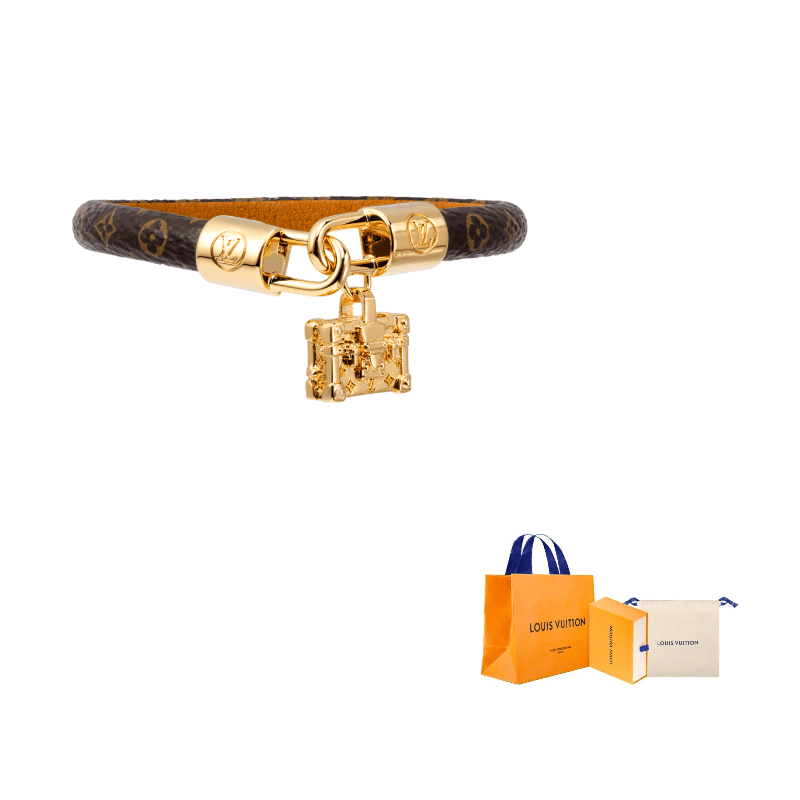 LOUIS VUITTON Petite Malle Charm Bracelet Brown