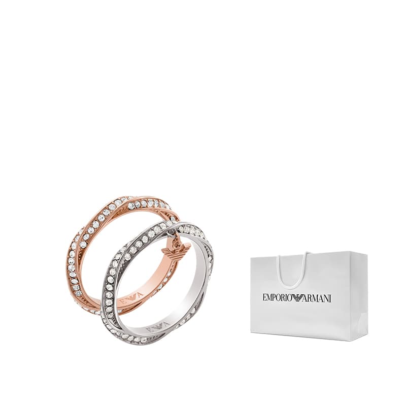 EMPORIO ARMANI Stainless Steel Rings Rose Gold Shopping Bag