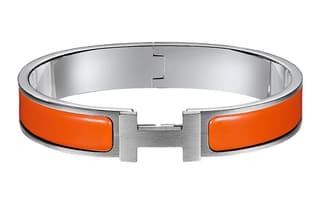 HERMES Bracelet Narrow Clic Clac H Enamel Gm Orange