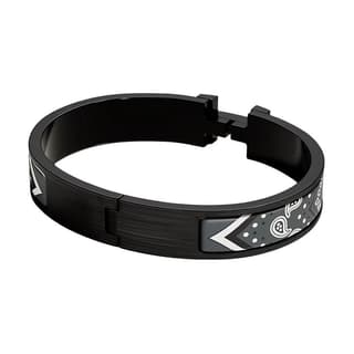 HERMES Clic H Enamel Bangles Black