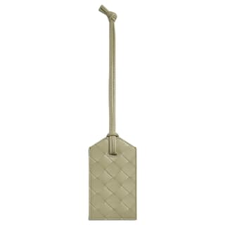 Bottega Veneta Calfskin Label Holder Bag Accessory Gray Green