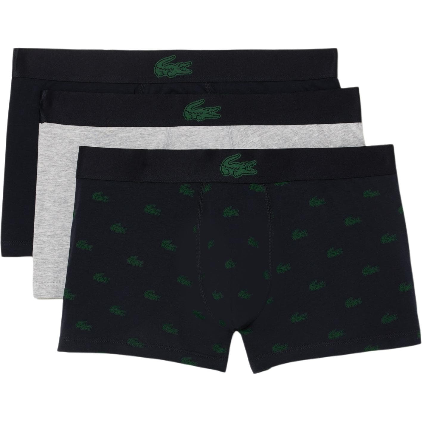 Lacoste logowaistband boxers (pack of three) 3 Pack (Black+Gray+Green)