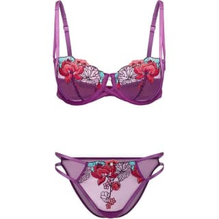 Victoria's Secret Jayda Balconette Bra Panty Set In Lotus Set Lotus Pond Purple